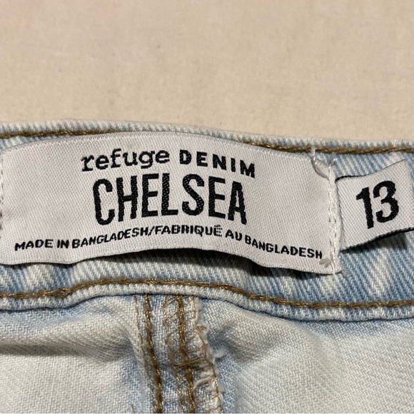 Refuge Denim Chelsea Light Blue Denim Shorts | Distressed - Picture 7 of 16